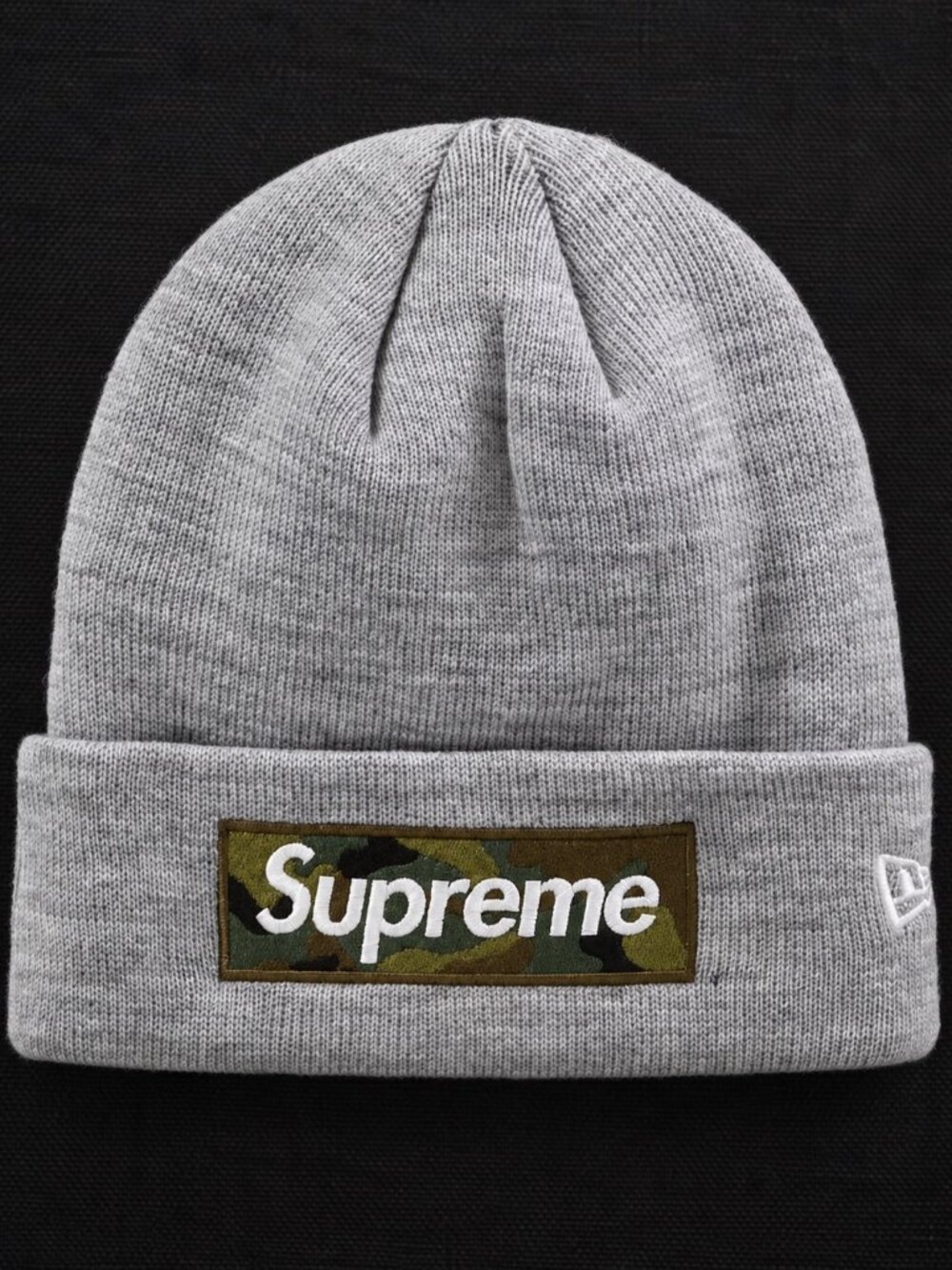 Supreme New Era Box Logo Beanie Heather Grey